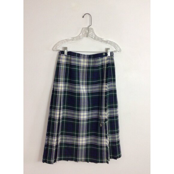 Vintage Plaid Wool Pleated Kilt Skirt Womens 12 - Picture 1 of 8